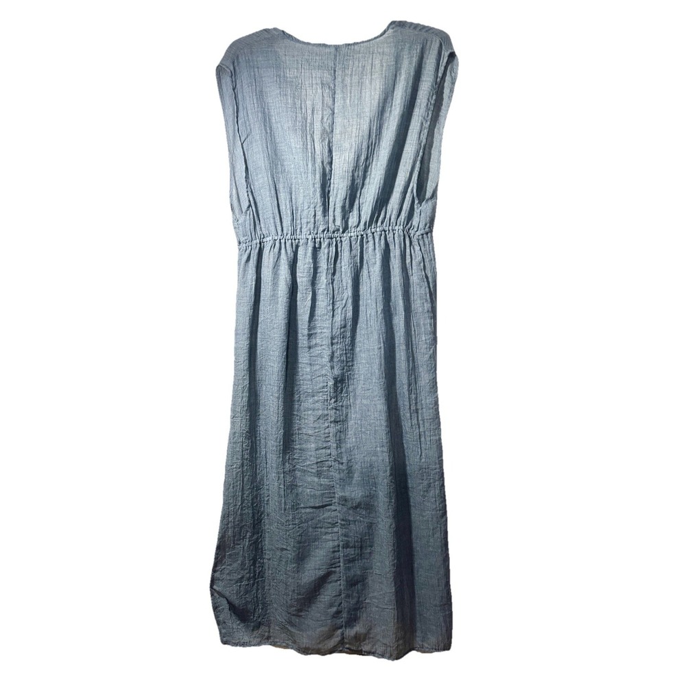 Chambray Dress Womens Tie-Front Midi Cover Up  Classic Sz M Resort Clean Girl - Picture 12 of 12
